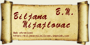 Biljana Mijajlovac vizit kartica